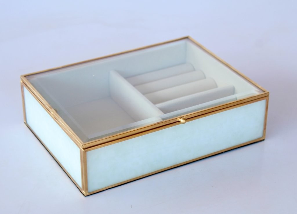 Glass And Velvet Jewellery Box